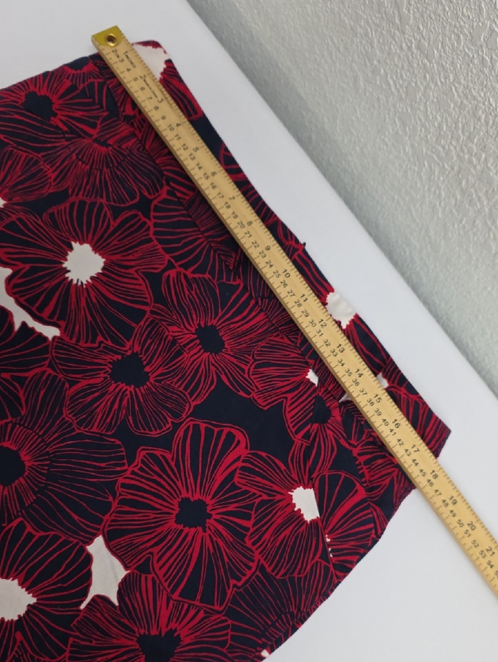 Charter Club Floral Skirt Navy Red Pencil Skirt Lined Classic Spring SummerStyle - Picture 9 of 13